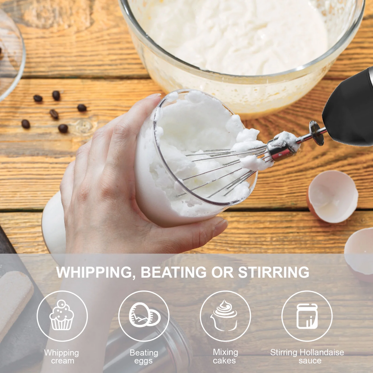 20-Speed Immersion Hand Blender, 5-in-1 Powerful 1000W Blender Whisk and Mini Chopper with 600ml Beaker
