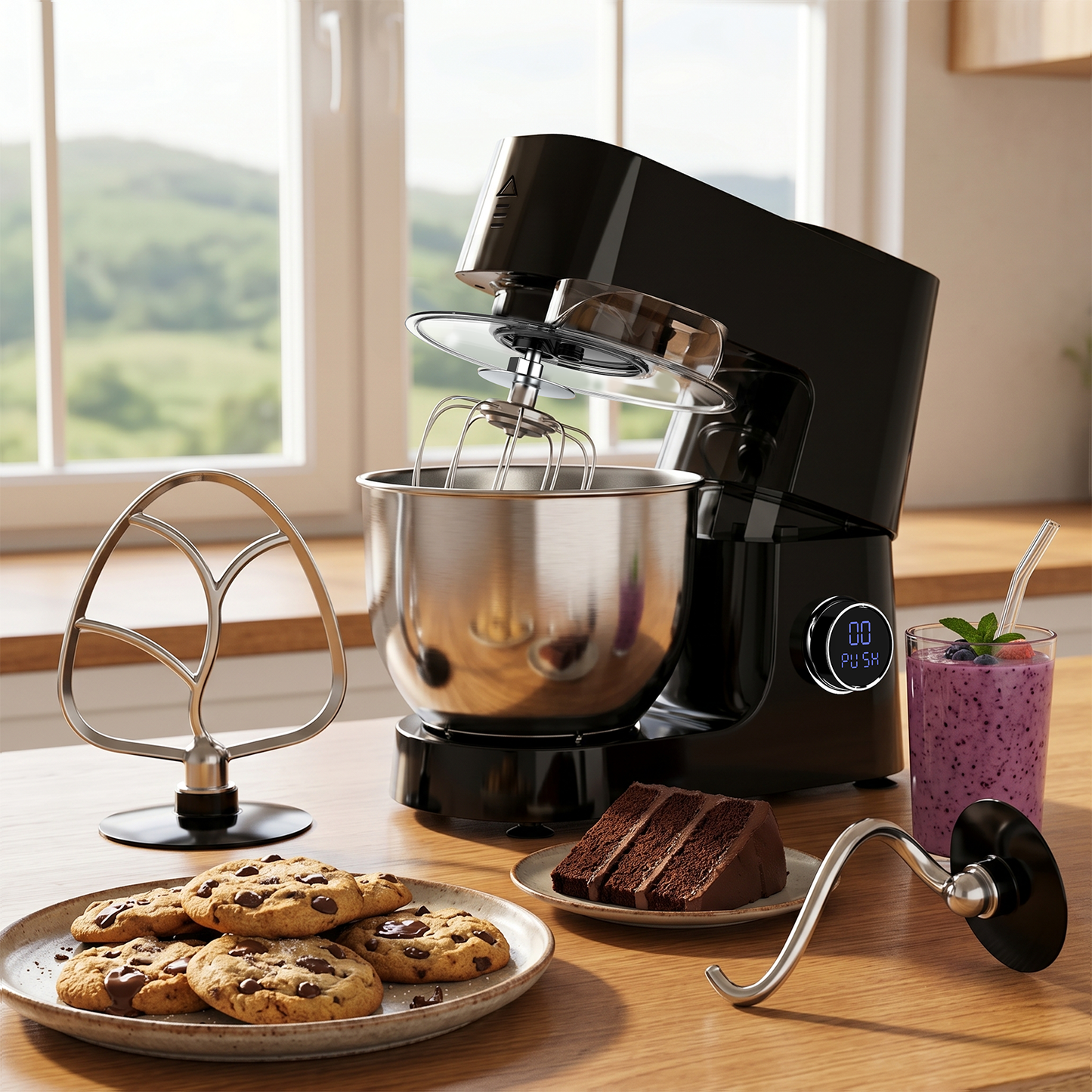 Yumystori Stand Mixer, 12 Speed 6.5 Quart Tilt-Head Kitchen Electric Food Mixer with Beater, Dough Hook and Wire Whip