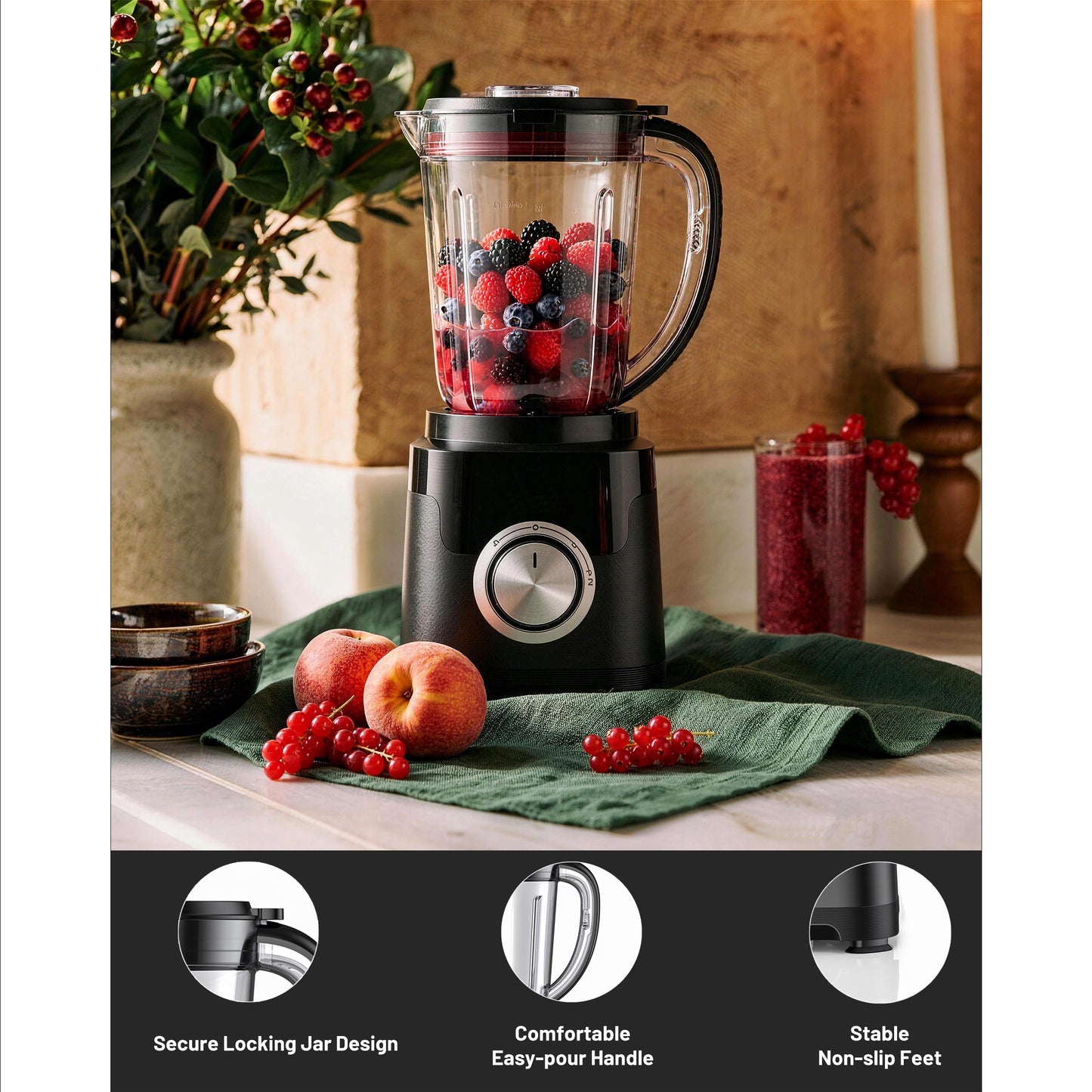 yumystori Professional Plus 57-Oz sommthie Blender, Smoothies, Ice Crush