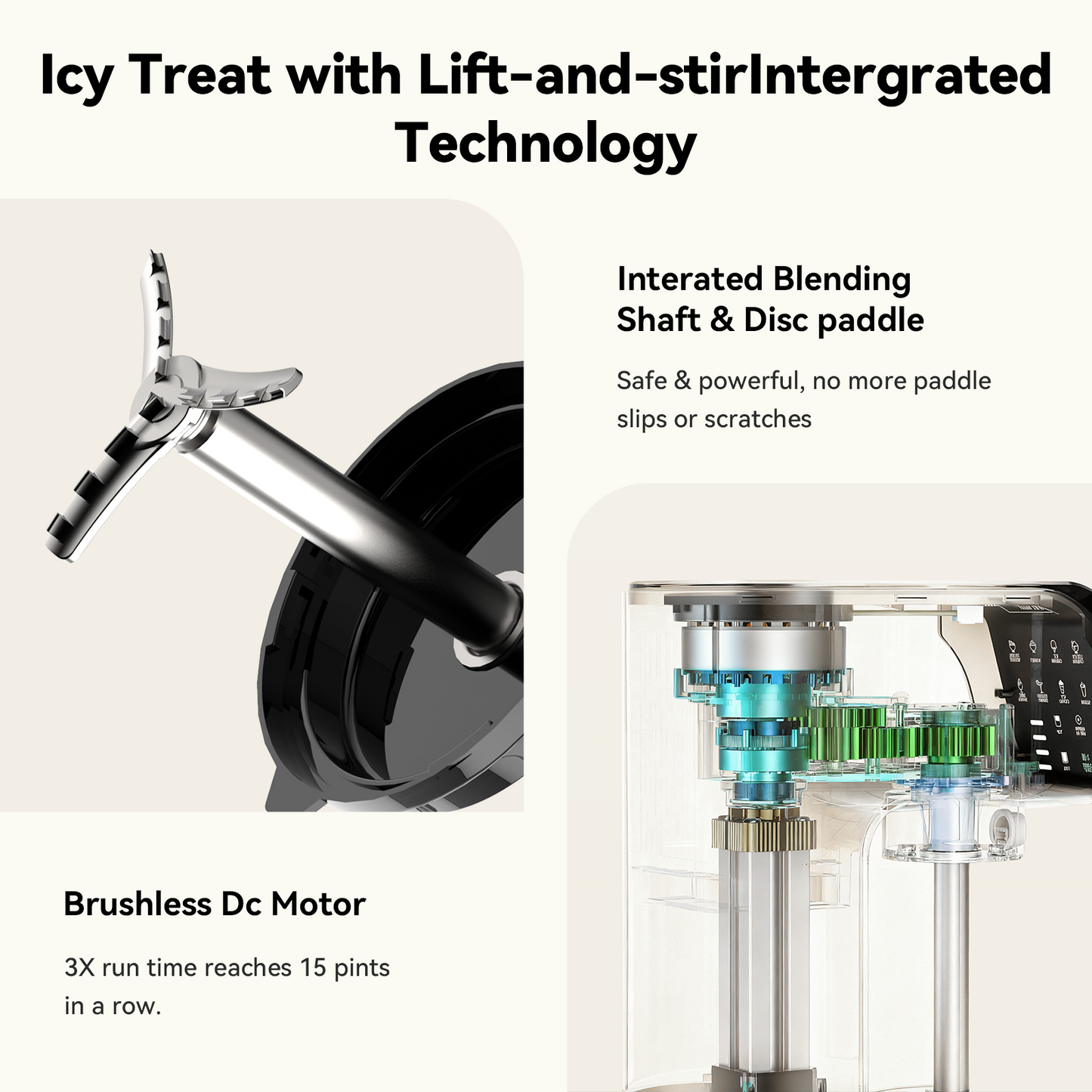 Ice Cream Maker with (2) Pint Containers & Lids, for Gelato, Mix-ins, Milkshakes, Sorbet, Smoothie Bowls & More, 10 One-Touch Programs