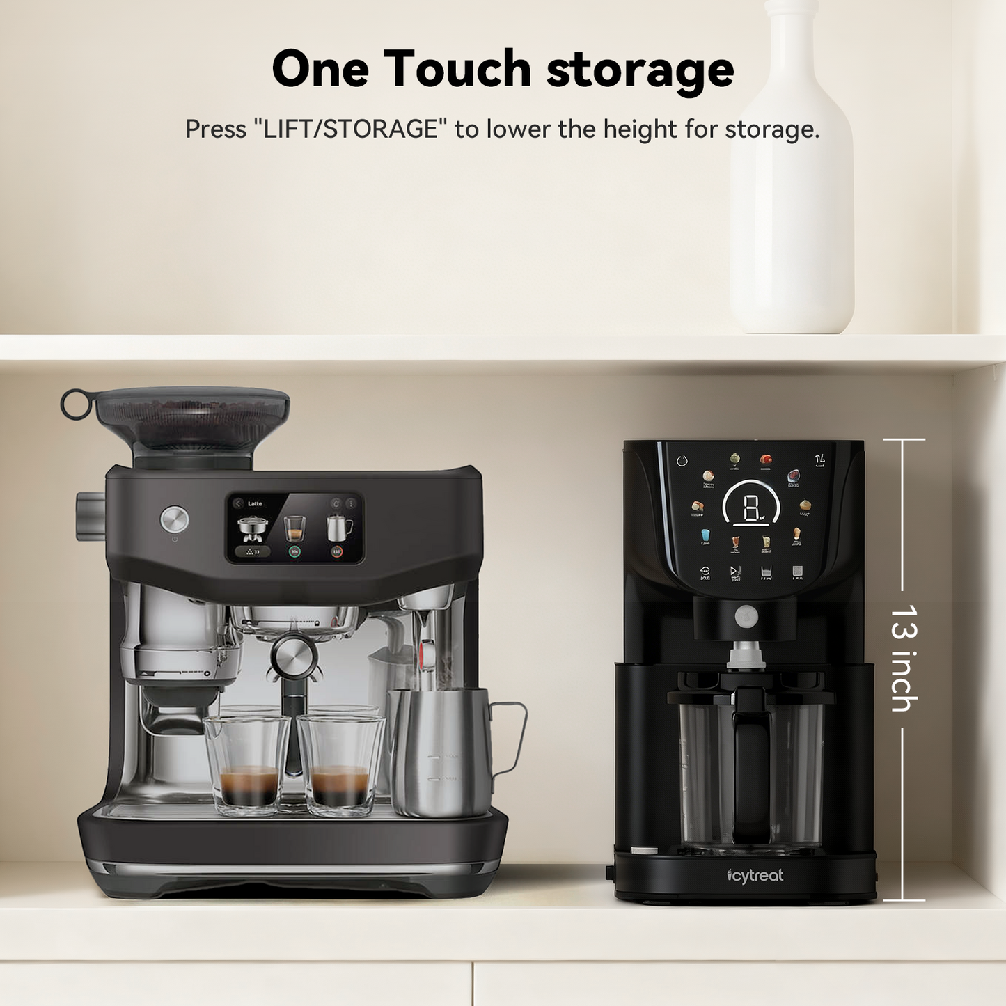 Ice Cream Maker with (2) Pint Containers & Lids, for Gelato, Mix-ins, Milkshakes, Sorbet, Smoothie Bowls & More, 10 One-Touch Programs